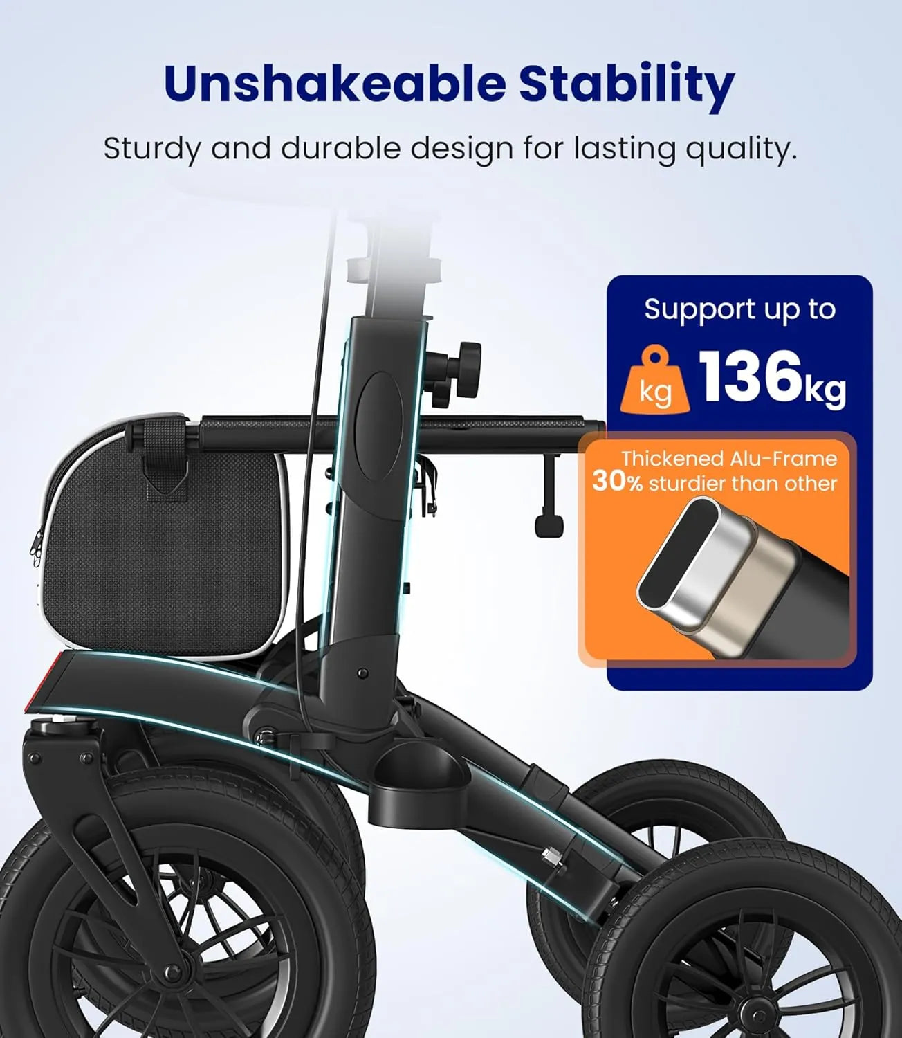 Vocic Z52's have a sturdy thickened Aluminium frame.