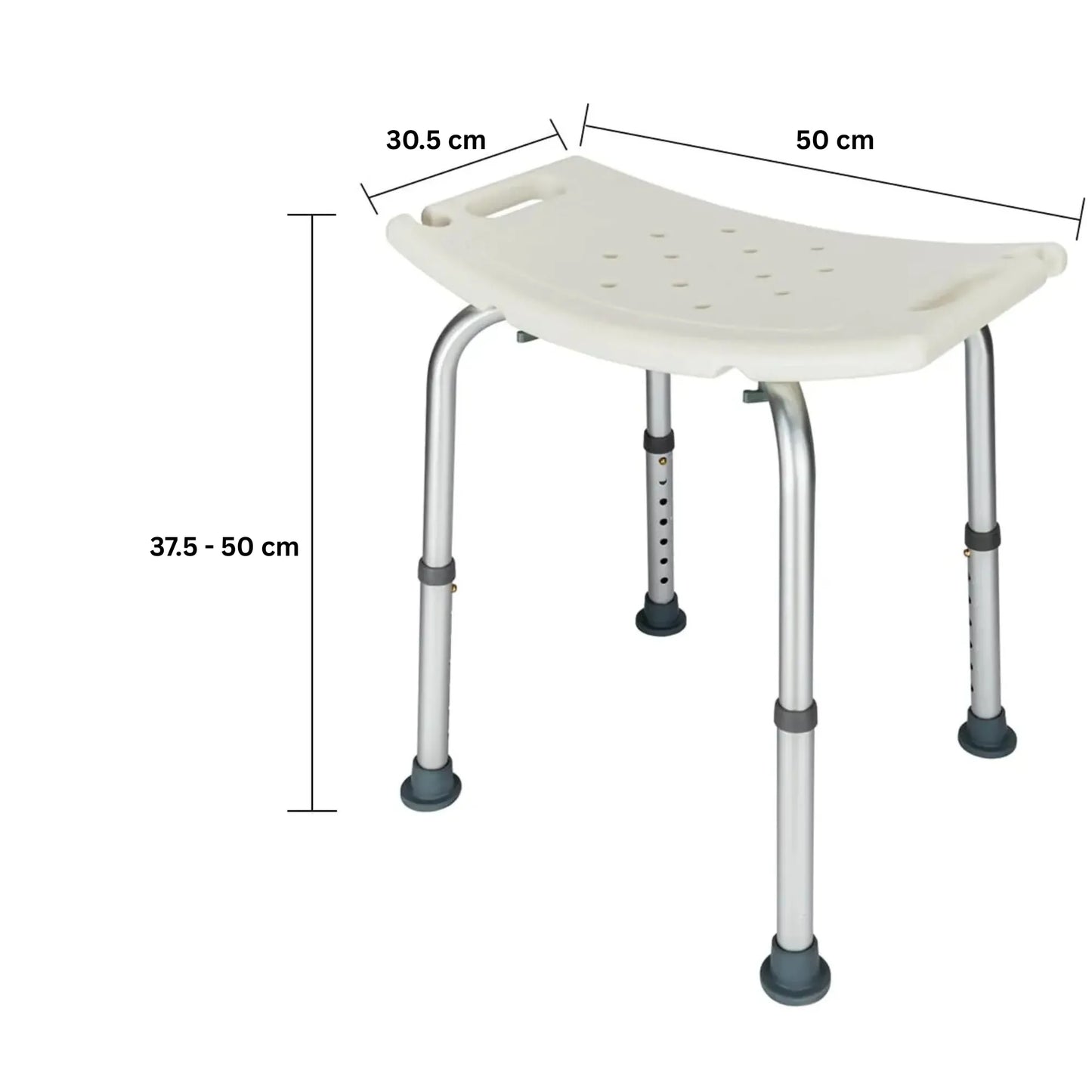 Zuowei ZW3410L Lightweight Adjustable Height Shower Stool: Safe and Easy Personal Washing, ideal for Disability Care