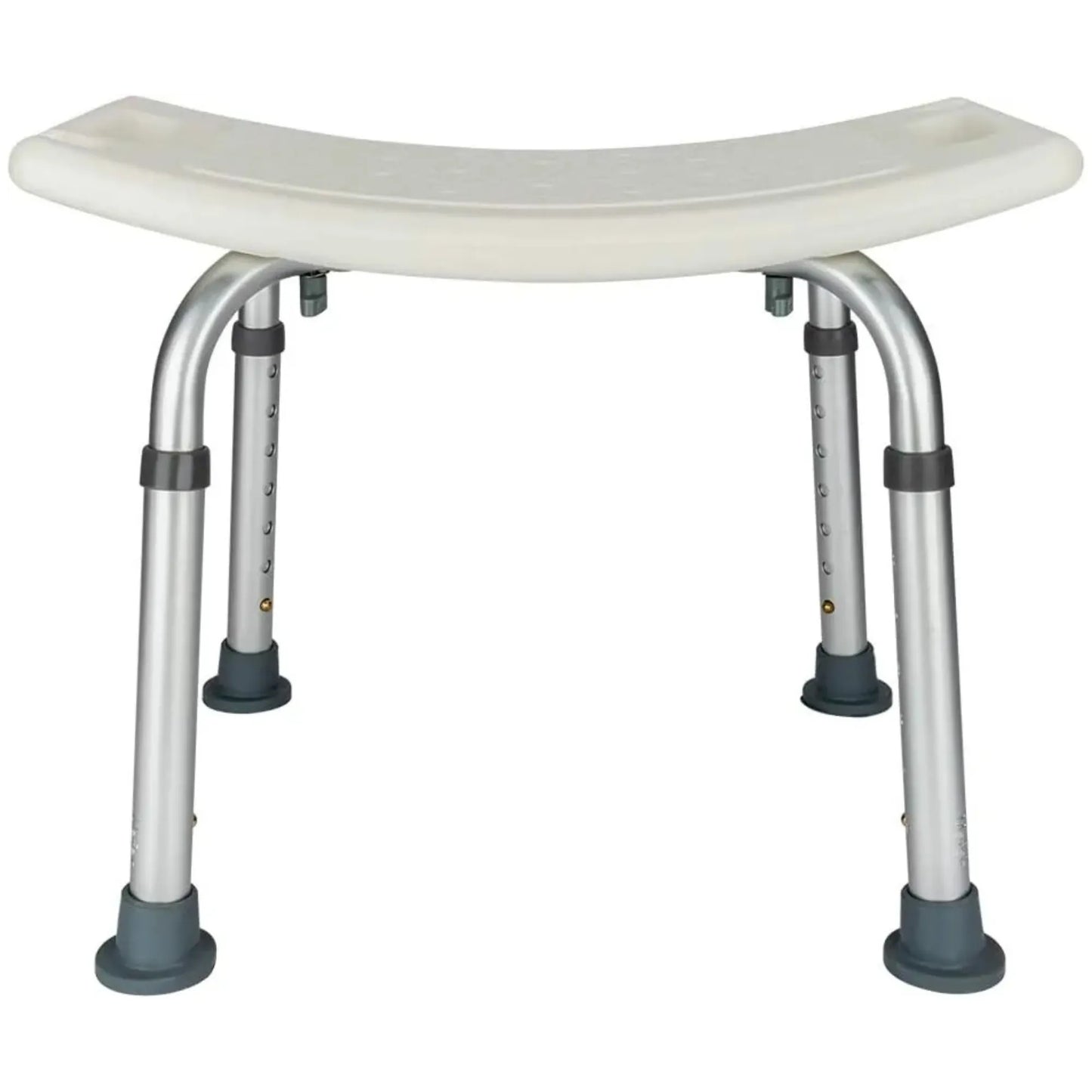 Shower stool with adjustable legs on a white background
