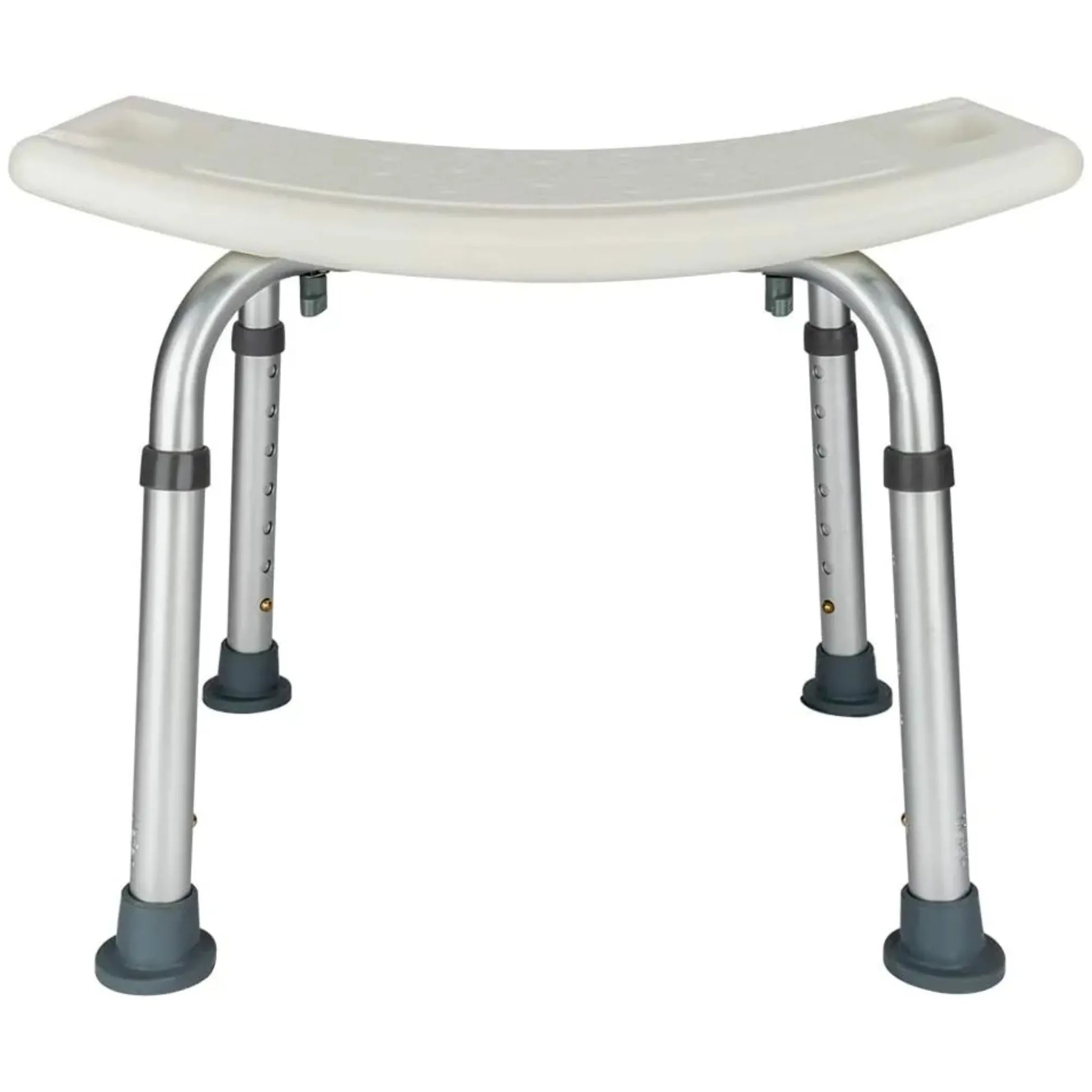 Shower stool with adjustable legs on a white background