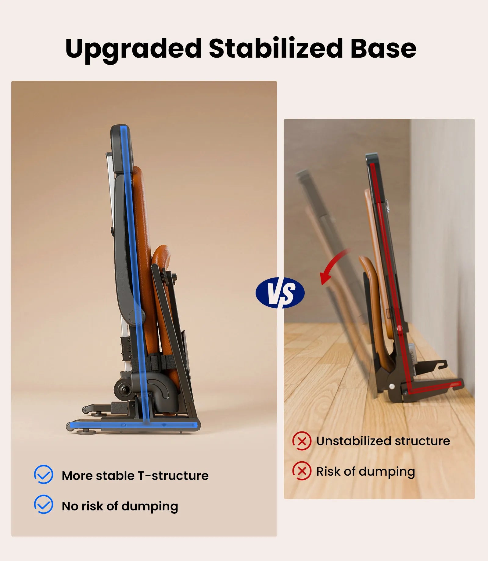 Comparison of an upgraded stabilized base with an unstabilized structure.