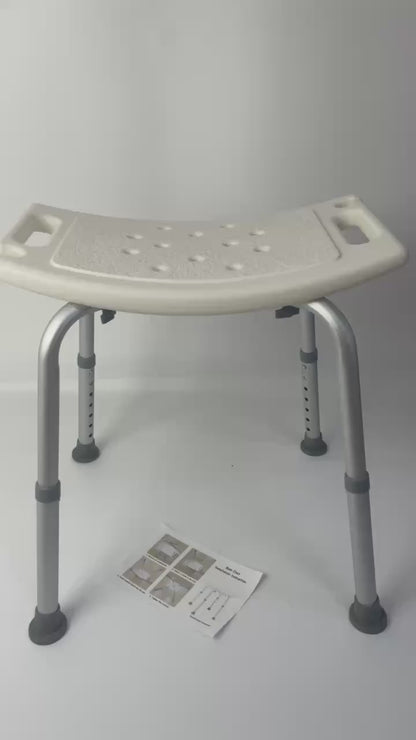 Zuowei ZW3410L Lightweight Adjustable Height Shower Stool: Safe and Easy Personal Washing, ideal for Disability Care